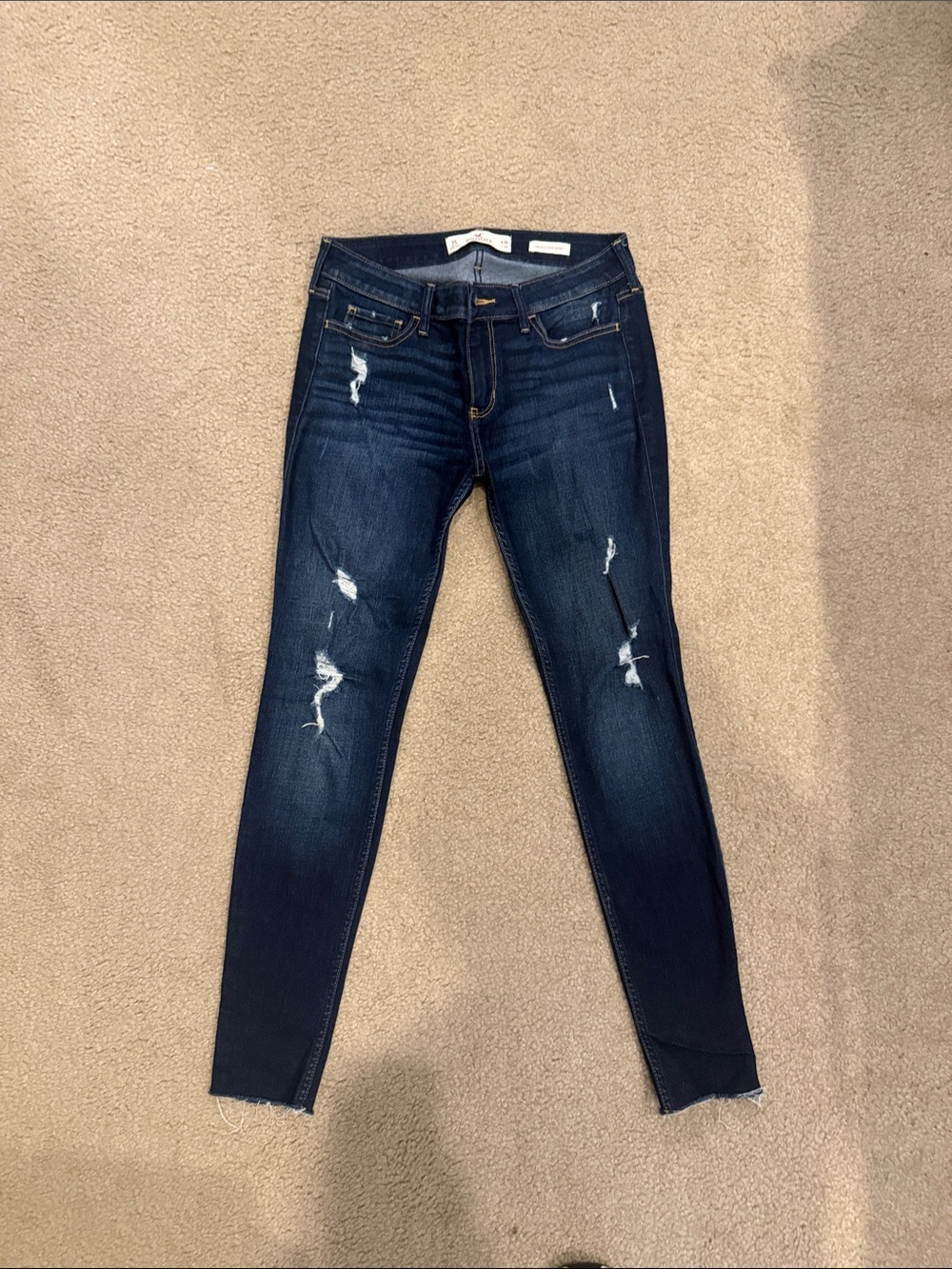 Hollister Dark Indigo Ripped Skinny Jeans